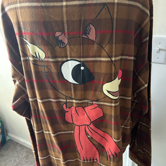 Brown Plaid CakeWorthy Rudolph Flannel NWT. Unisex - Picture 5 of 8